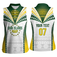 Cook Islands Rugby Custom Women Sleeveless Polo Shirt Kuki's Aitu Champions - Polynesian Pride
