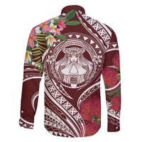 Aloha Hawaii Big Island Family Matching Long Sleeve Bodycon Dress and Hawaiian Shirt Ohia Lehua Wahine LT7 - Polynesian Pride