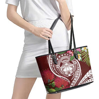 Aloha Hawaii Big Island Leather Tote Bag Ohia Lehua Wahine LT7 - Polynesian Pride