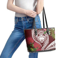 Aloha Hawaii Big Island Leather Tote Bag Ohia Lehua Wahine LT7 - Polynesian Pride