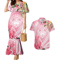 Aloha Hawaii Maui Couples Matching Mermaid Dress and Hawaiian Shirt Goddess Lokelani Rose