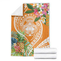Aloha Hawaii Lanai Blanket Frangipani Mix Pineapple