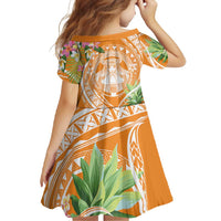 Aloha Hawaii Lanai Family Matching Long Sleeve Bodycon Dress and Hawaiian Shirt Frangipani Mix Pineapple LT7 - Polynesian Pride