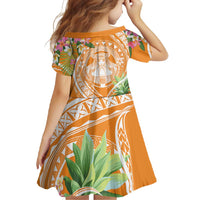 Aloha Hawaii Lanai Family Matching Off Shoulder Maxi Dress and Hawaiian Shirt Frangipani Mix Pineapple