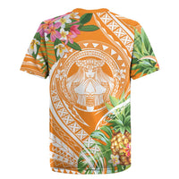 Aloha Hawaii Lanai Rugby Jersey Frangipani Mix Pineapple