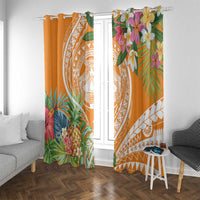 Aloha Hawaii Lanai Window Curtain Frangipani Mix Pineapple