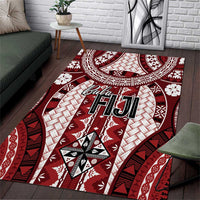 Bula Fiji Vintage Area Rug Scarlet Masi Motifs