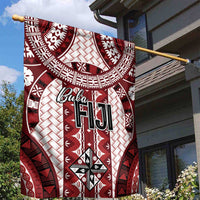 Bula Fiji Vintage Garden Flag Scarlet Masi Motifs