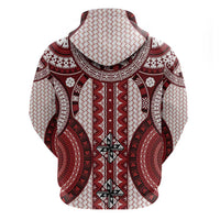 Bula Fiji Vintage Hoodie Scarlet Masi Motifs