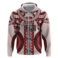 Bula Fiji Vintage Hoodie Scarlet Masi Motifs