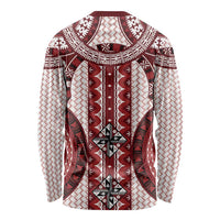 Bula Fiji Vintage Long Sleeve Shirt Scarlet Masi Motifs