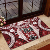 Bula Fiji Vintage Rubber Doormat Scarlet Masi Motifs