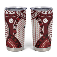 Bula Fiji Vintage Tumbler Cup Scarlet Masi Motifs