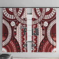 Bula Fiji Vintage Window Curtain Scarlet Masi Motifs
