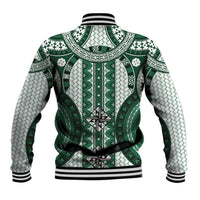 Bula Fiji Vintage Baseball Jacket Phthalo Green Masi Motifs