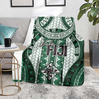 Bula Fiji Vintage Blanket Phthalo Green Masi Motifs