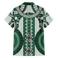 Bula Fiji Vintage Hawaiian Shirt Phthalo Green Masi Motifs