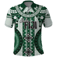 Bula Fiji Vintage Polo Shirt Phthalo Green Masi Motifs
