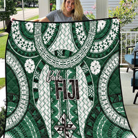 Bula Fiji Vintage Quilt Phthalo Green Masi Motifs