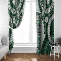 Bula Fiji Vintage Window Curtain Phthalo Green Masi Motifs