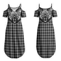 Hawai'i Paniolo Motif Black Family Matching Summer Maxi Dress and Hawaiian Shirt Floral Palaka Print LT7 Mom's Dress Black - Polynesian Pride