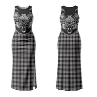 Hawai'i Paniolo Motif Black Family Matching Tank Maxi Dress and Hawaiian Shirt Floral Palaka Print LT7 Mom's Dress Black - Polynesian Pride