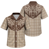 Hawai'i Paniolo Motif Leather Brown Family Matching Summer Maxi Dress and Hawaiian Shirt Floral Palaka Print LT7 Son's Shirt Brown - Polynesian Pride