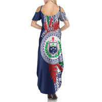 Samoa Rugby Personalized Family Matching Summer Maxi Dress and Hawaiian Shirt Toa Samoa Myriad Siapo