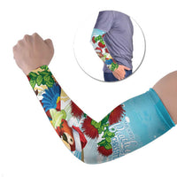 Have A Very Beach Christmas Arm Sleeves Parrot By Lehua Flower - Polynesian Pride