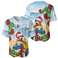 Have A Very Beach Christmas Baseball Jersey Parrot By Lehua Flower - Polynesian Pride