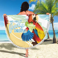 Have A Very Beach Christmas Beach Blanket Parrot By Lehua Flower - Polynesian Pride