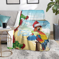Have A Very Beach Christmas Blanket Parrot By Lehua Flower - Polynesian Pride