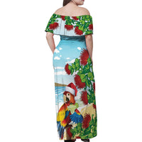 Have A Very Beach Christmas Family Matching Off Shoulder Maxi Dress and Hawaiian Shirt Parrot By Lehua Flower - Polynesian Pride