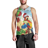 Have A Very Beach Christmas Men Tank Top Parrot By Lehua Flower - Polynesian Pride