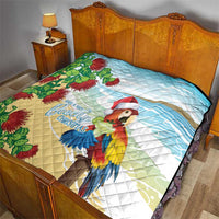 Have A Very Beach Christmas Quilt Parrot By Lehua Flower - Polynesian Pride