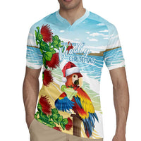 Have A Very Beach Christmas Rugby Jersey Parrot By Lehua Flower - Polynesian Pride