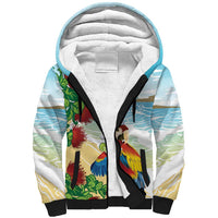 Have A Very Beach Christmas Sherpa Hoodie Parrot By Lehua Flower - Polynesian Pride