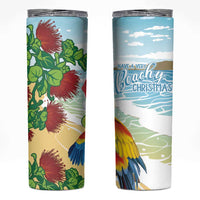 Have A Very Beach Christmas Skinny Tumbler Parrot By Lehua Flower - Polynesian Pride