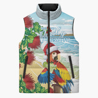 Have A Very Beach Christmas Sleeveless Puffer Jacket Parrot By Lehua Flower - Polynesian Pride