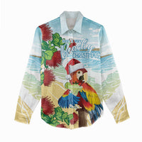 Have A Very Beach Christmas Women Casual Shirt Parrot By Lehua Flower - Polynesian Pride