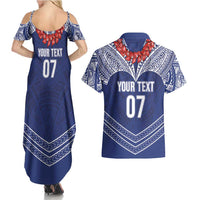 Toa Samoa Rugby Custom Couples Matching Summer Maxi Dress and Hawaiian Shirt Ulafala Mix Nifo'oti - Polynesian Pride