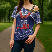 Toa Samoa Rugby Custom Cross Shoulder Shirt Ulafala Mix Nifo'oti - Polynesian Pride