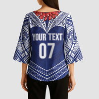Toa Samoa Rugby Custom Kimono Sleeve Blouse Ulafala Mix Nifo'oti - Polynesian Pride