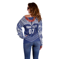 Toa Samoa Rugby Custom Off Shoulder Sweater Ulafala Mix Nifo'oti - Polynesian Pride