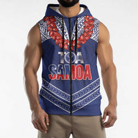 Toa Samoa Rugby Custom Sleeveless Zip Hoodie Ulafala Mix Nifo'oti LT7 - Polynesian Pride