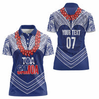 Toa Samoa Rugby Custom Women Polo Shirt Ulafala Mix Nifo'oti - Polynesian Pride