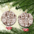 Hawaii Christmas Ceramic Ornament Retro Patchwork - Brown LT7 Circle Brown - Polynesian Pride