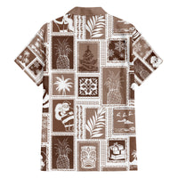 Hawaii Christmas Retro Patchwork Family Matching Tank Maxi Dress and Hawaiian Shirt Brown LT7 - Polynesian Pride