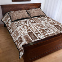 Hawaii Christmas Retro Patchwork Quilt Bed Set Brown LT7 - Polynesian Pride