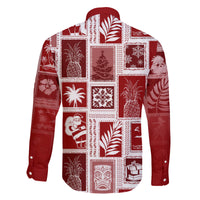 Hawaii Christmas Retro Patchwork Family Matching Tank Maxi Dress and Hawaiian Shirt Red LT7 - Polynesian Pride